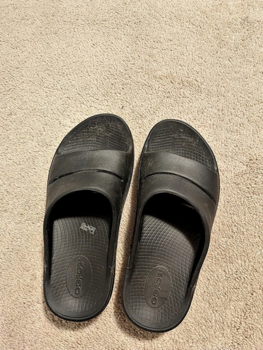 Oofos Black Slide Sandals EU 39